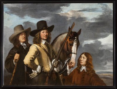 Portrait of Willem Everwijn with his Horse and Two Huntsmen by Ludolf de Jongh